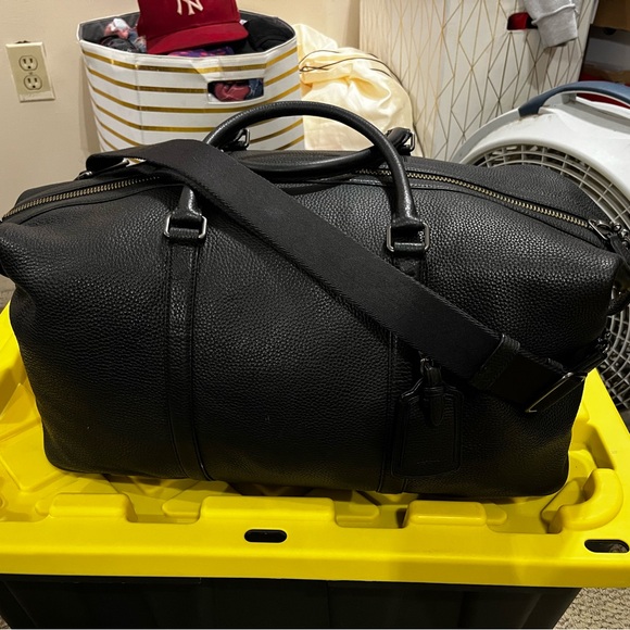 Coach Large Black Pebbled Leather Duffel Bag - Picture 1 of 4